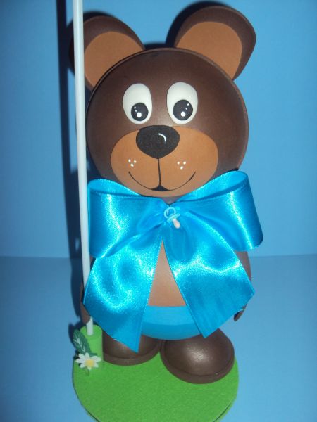 Boneco 3D em E.V.A - URSO CHÁ DE FRALDAS